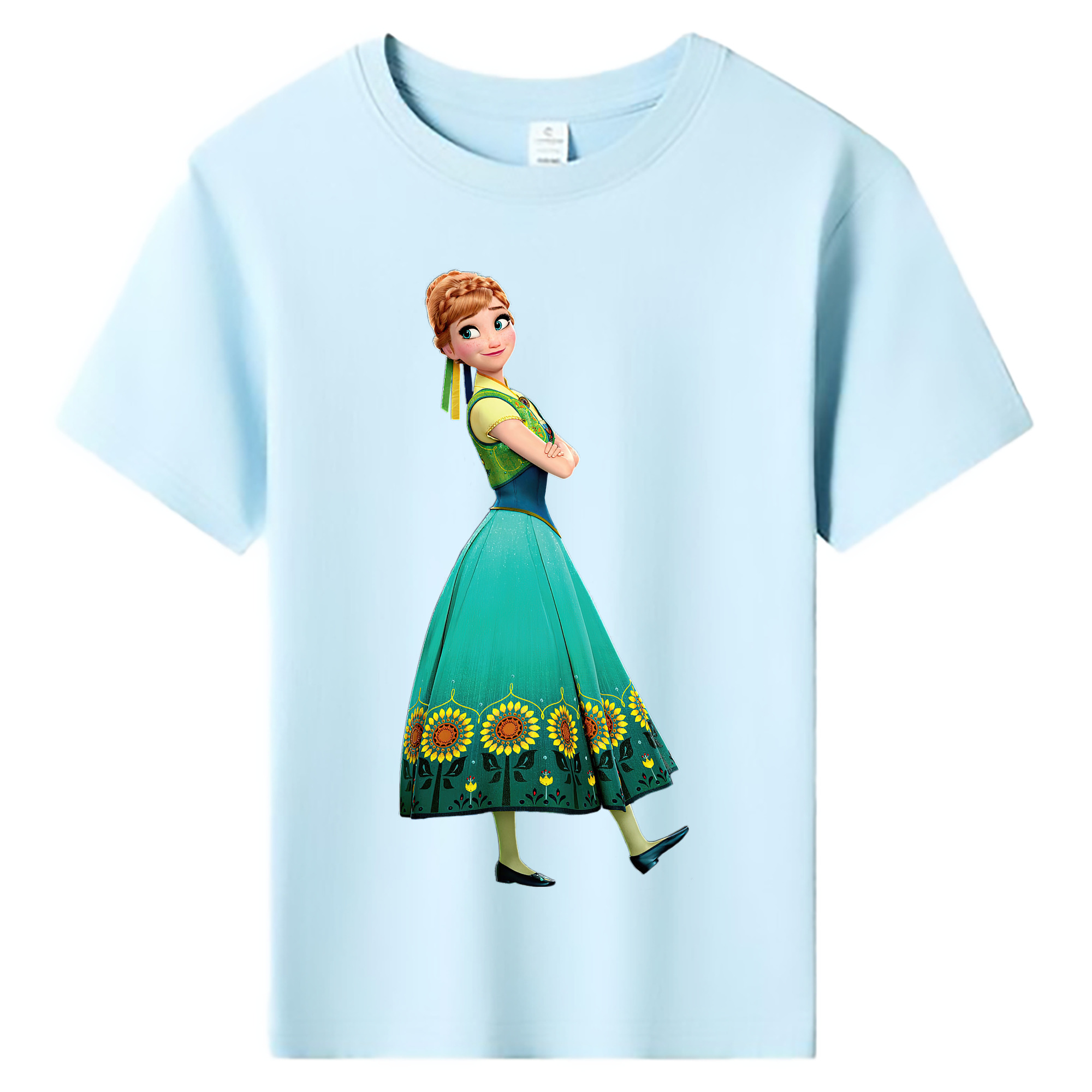 （画像用） アナと雪の女王 アンナ エルサ Frozen Anna Elsa 綿100％キッズTシャツ（フロントプリント）